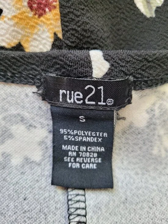 Womens Y2K Babydoll Asymmetric Fairy Grunge Romper Size S Black Floral Artsy - Picture 7 of 14